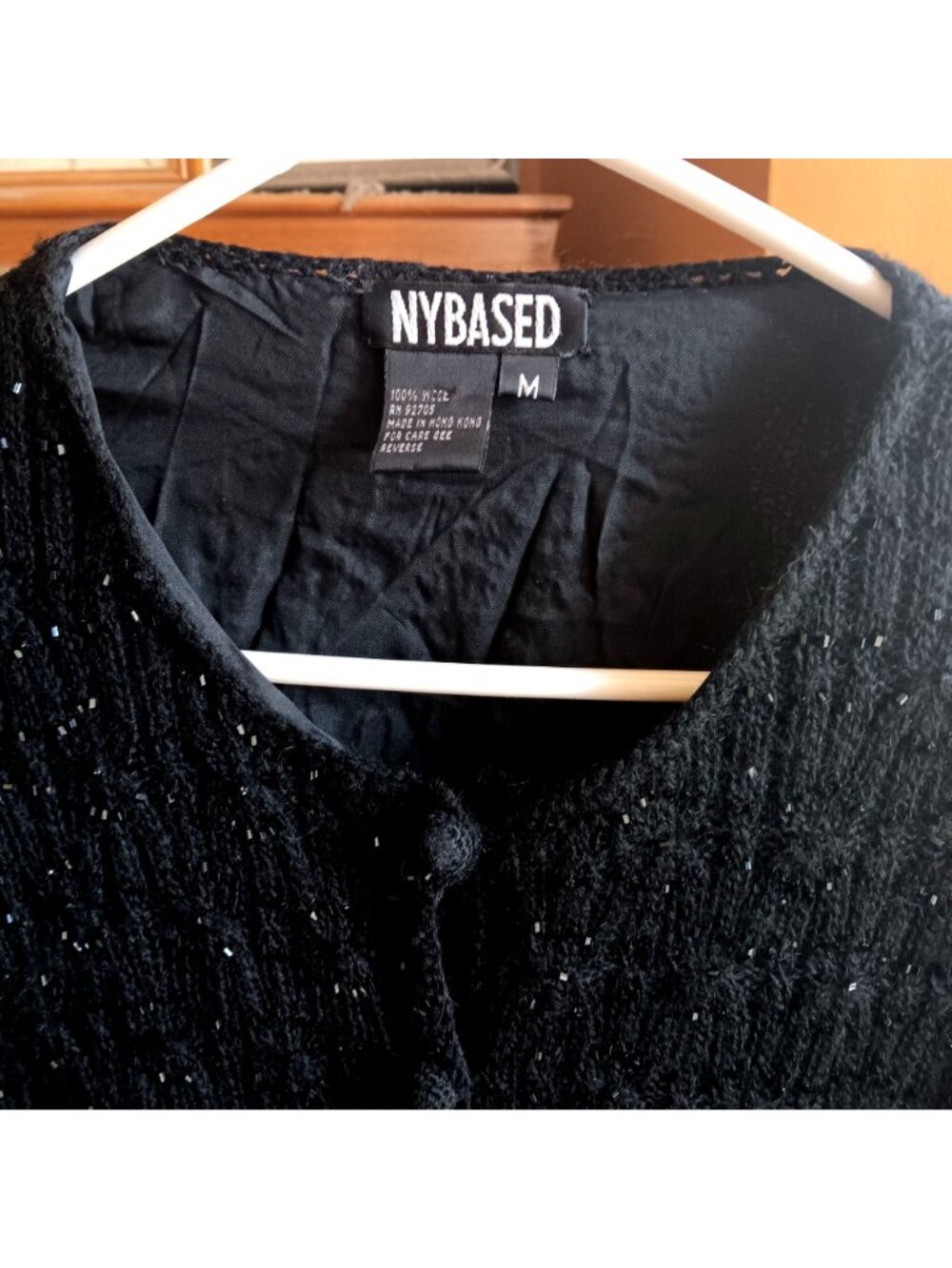 Medium Cardigan Sweater Beaded NYBASED Sequin Accents NYBased Wool Knit